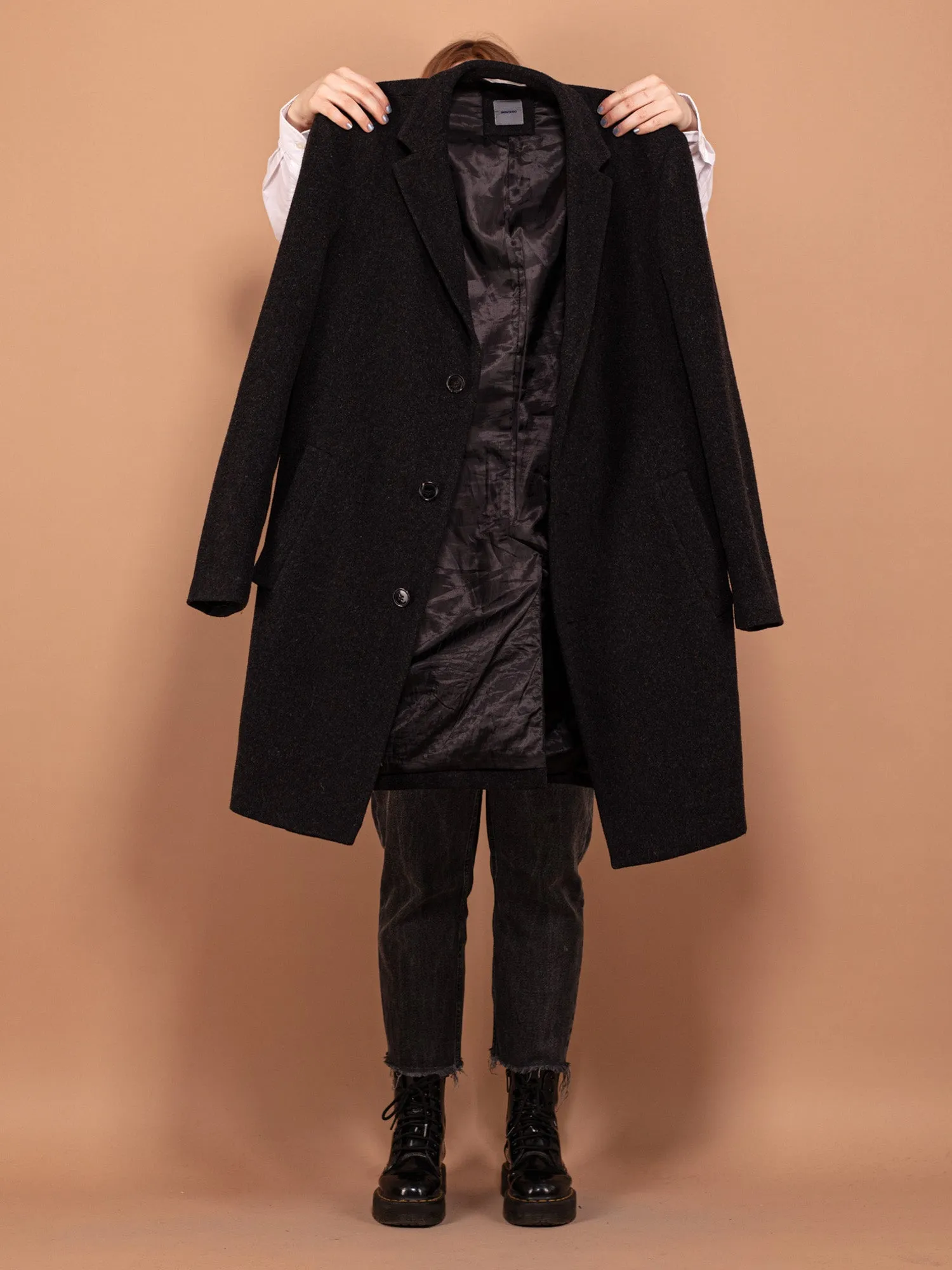 Vintage 00's Women Wool Blend Coat in Gray
