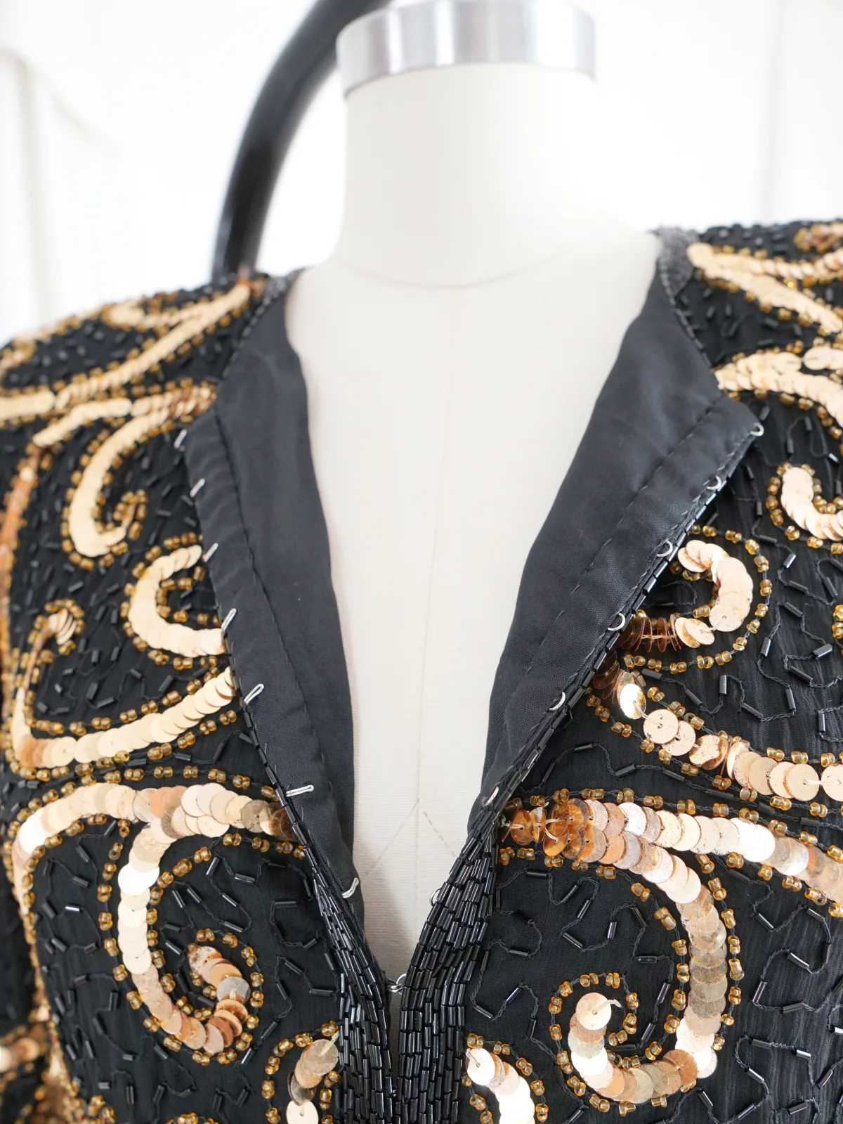 Vintage Silk Golden Sequin Jacket