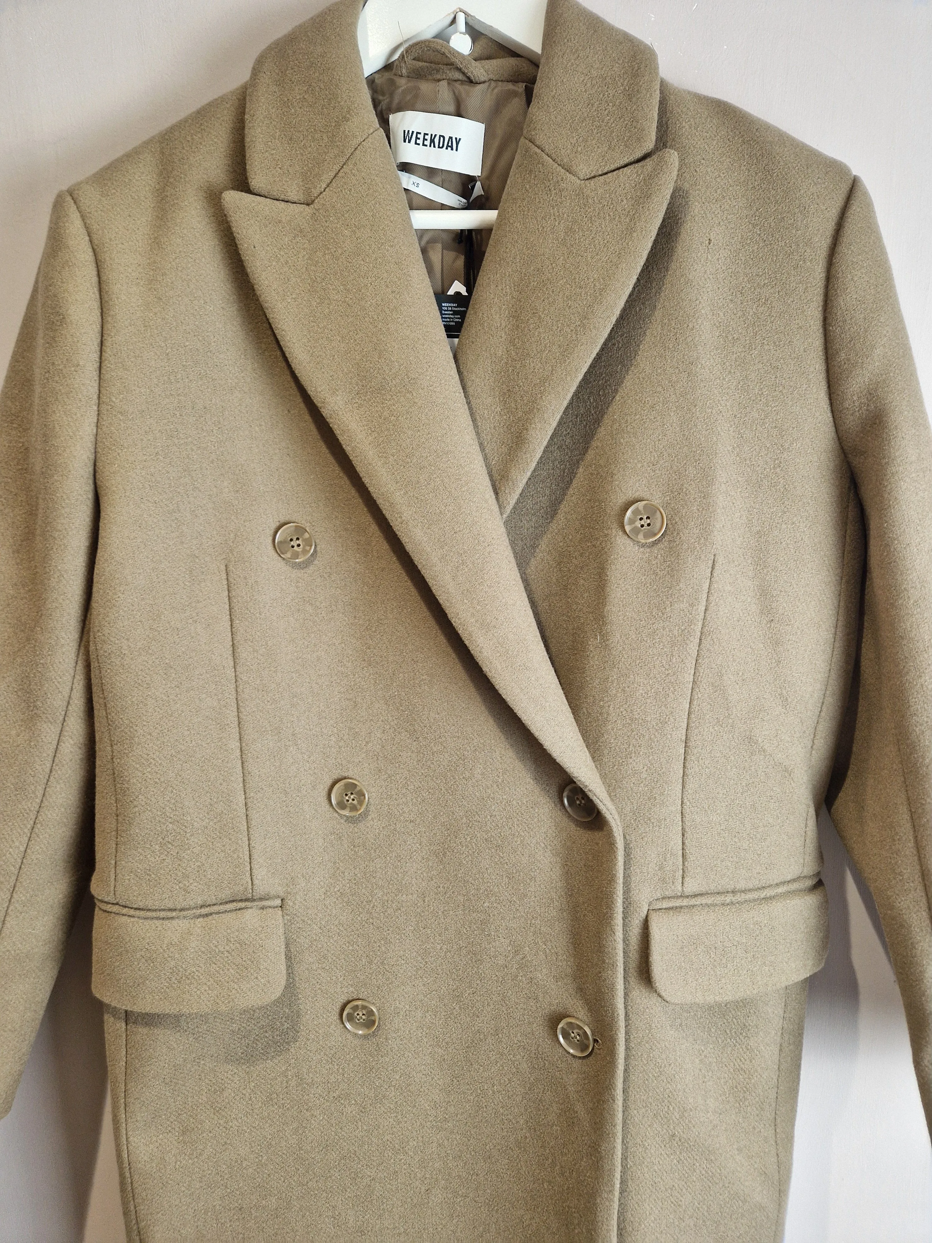 Weekday Alex Wool Blend Coat, new - XS (8)