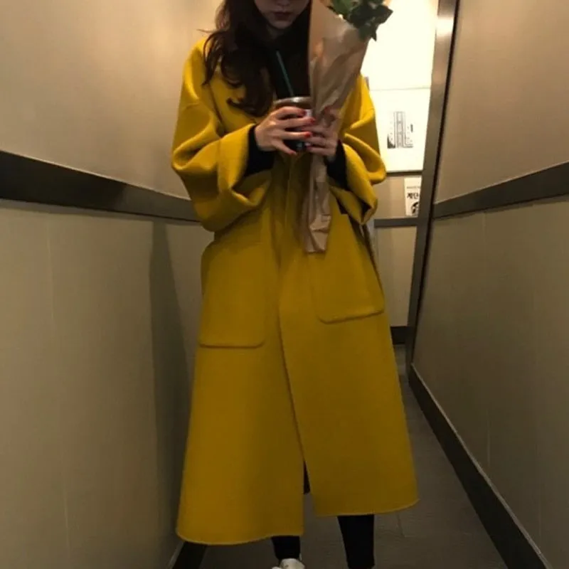 Winter Coat, Wool Coat, Long Wool Coat Women, Robe Coat Reina in Ginger