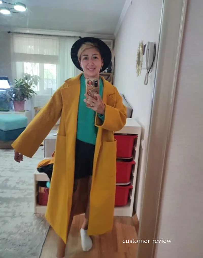 Winter Coat, Wool Coat, Long Wool Coat Women, Robe Coat Reina in Ginger