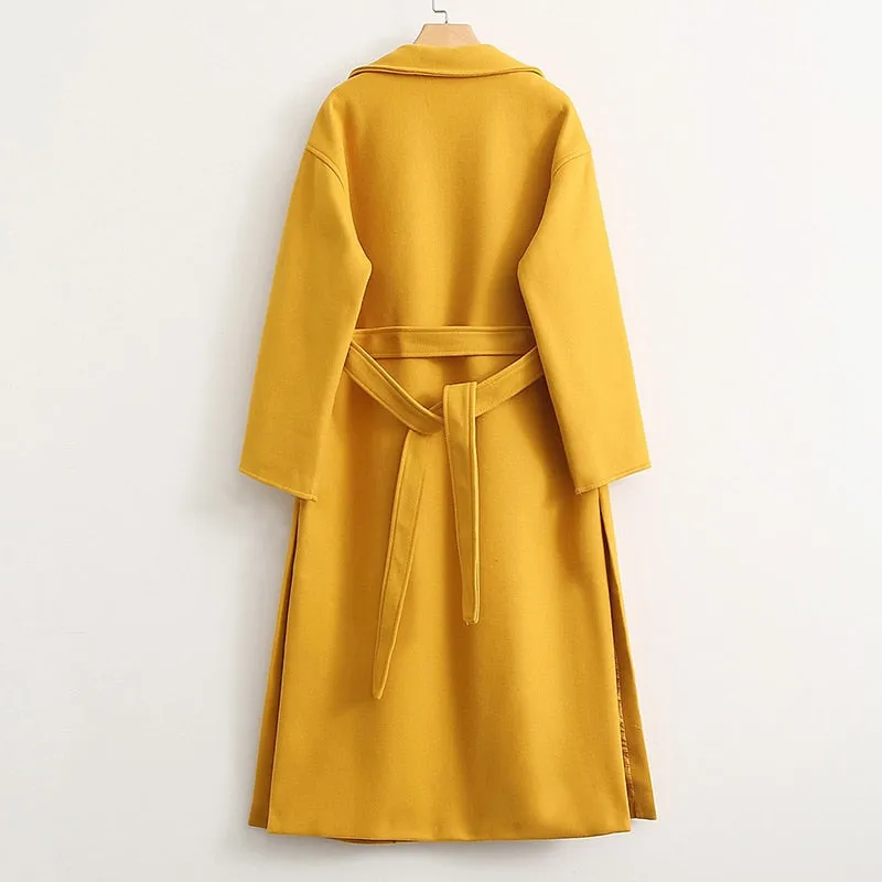 Winter Coat, Wool Coat, Long Wool Coat Women, Robe Coat Reina in Ginger