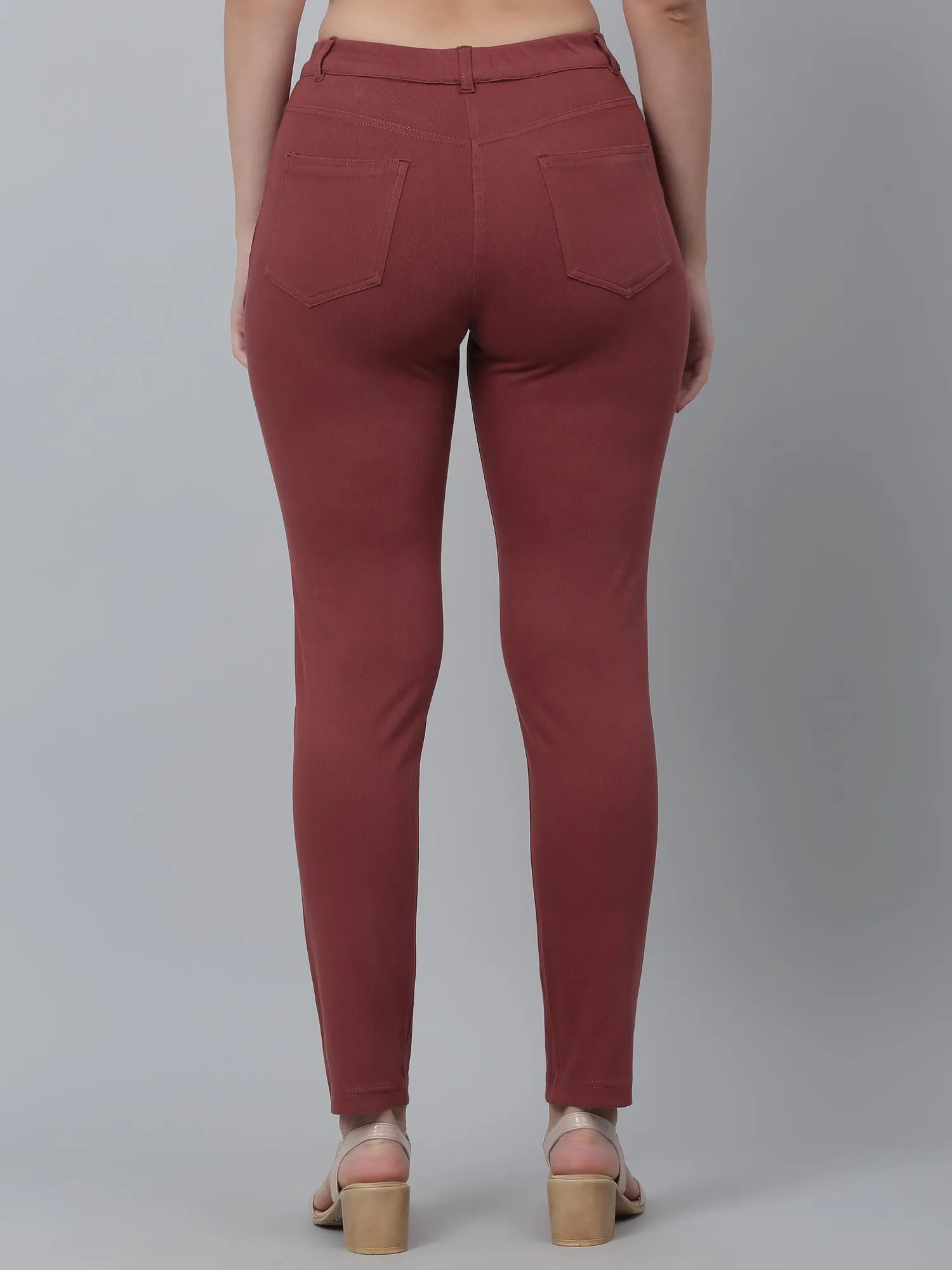 Women's Casual Regular Fit Light Brown  Mid rise Leggings