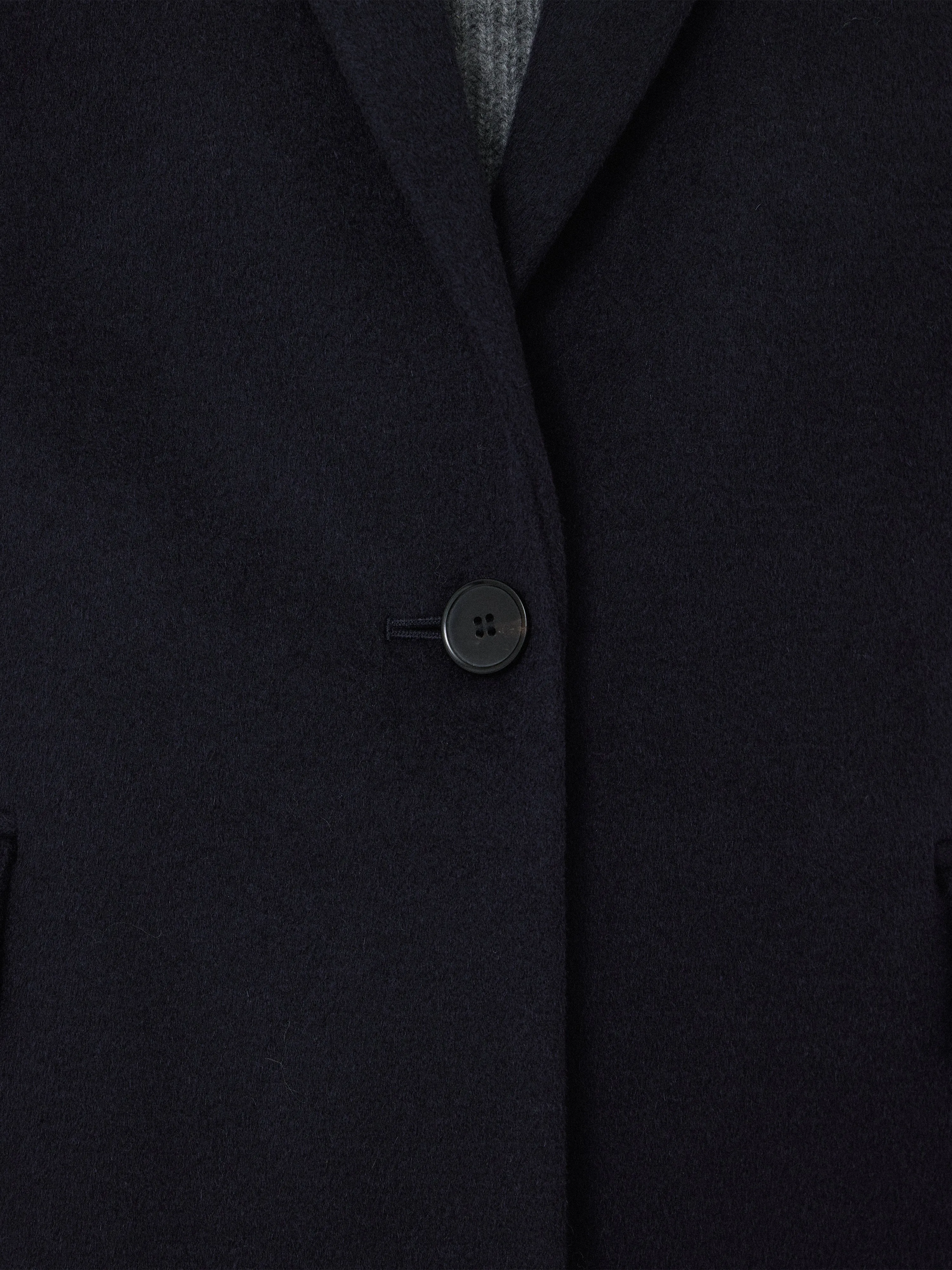 Wool Relaxed City Coat | Navy
